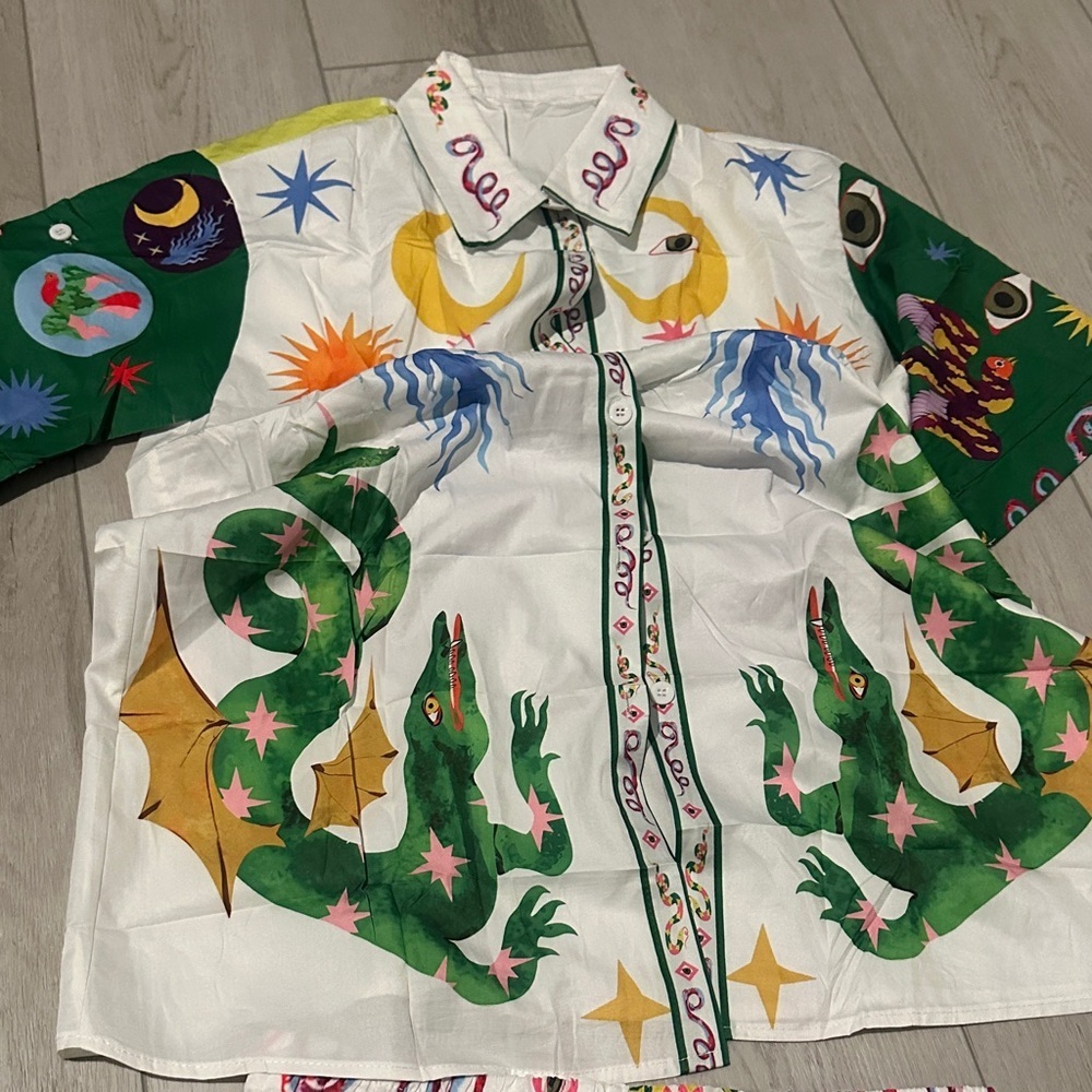 Kitson Multicolor Graphic Shirt and Shorts Set - Picture 3 of 10